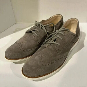 Cole Haan Womens Lunargrand Wingtip II Lace up Oxford Flats Grey Waterproof Sz 9